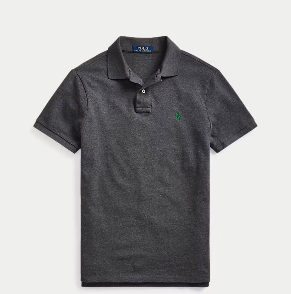 Polo Ralph Lauren Charcoal Gray Polo Shirt Green Pony Logo